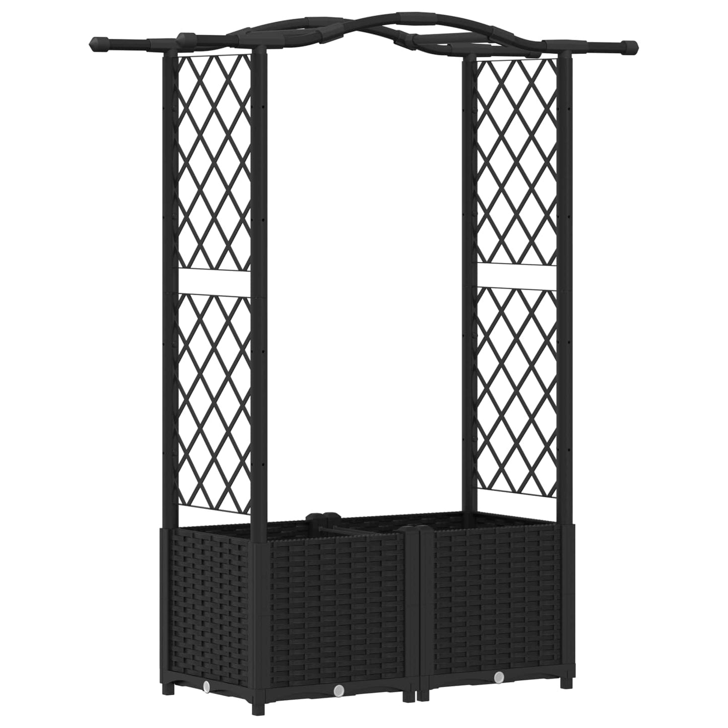 Letto Rialzato con Griglia e Tetto Nero 125 x 40 x 138 cm PP | homemem39