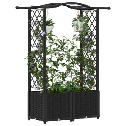 Letto Rialzato con Griglia e Tetto Nero 125 x 40 x 138 cm PP | homemem39