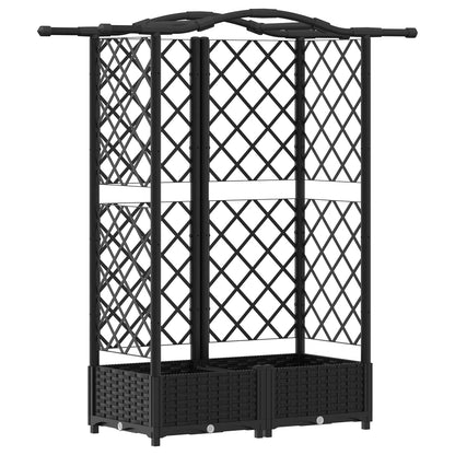 Letto Rialzato con Griglia e Tetto Nero 124 x 40 x 126 cm PP