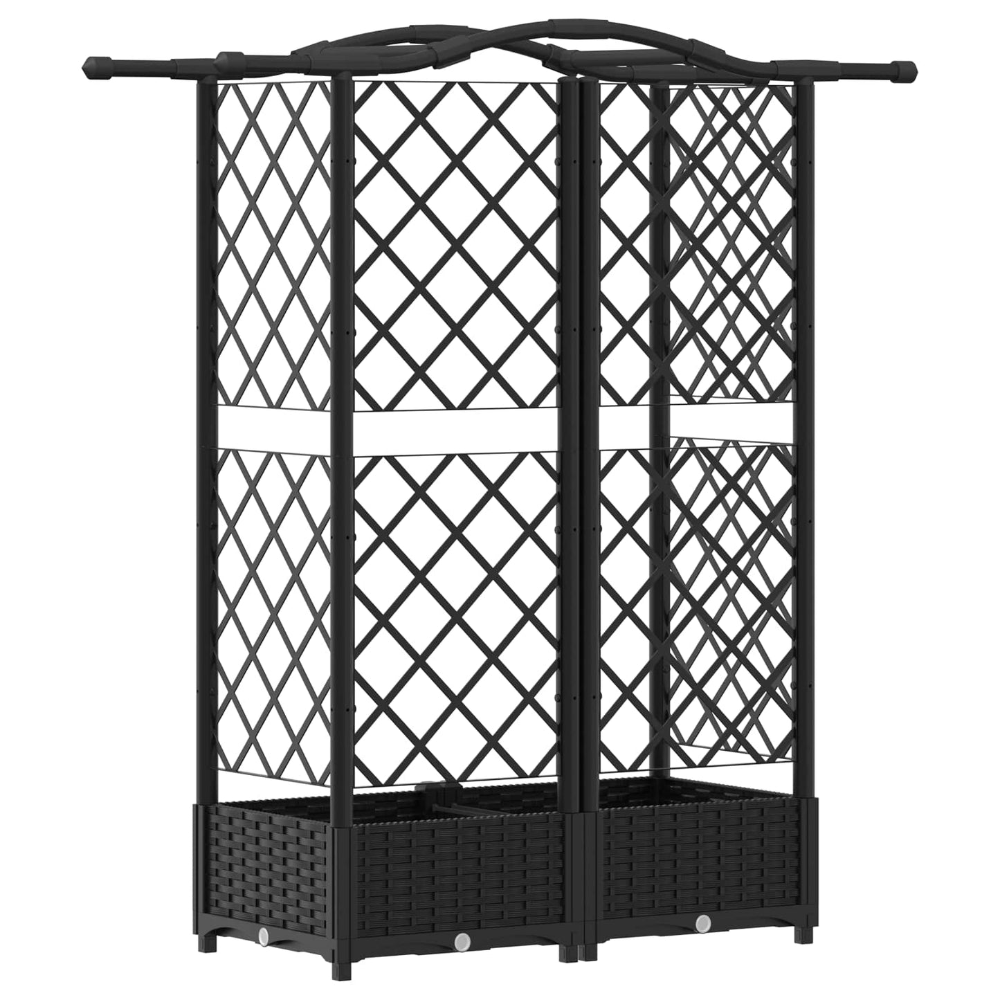 Letto Rialzato con Griglia e Tetto Nero 124 x 40 x 126 cm PP