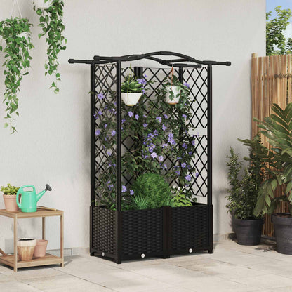 Letto Rialzato con Griglia e Tetto Nero 122 x 40 x 141 cm PP | homemem39
