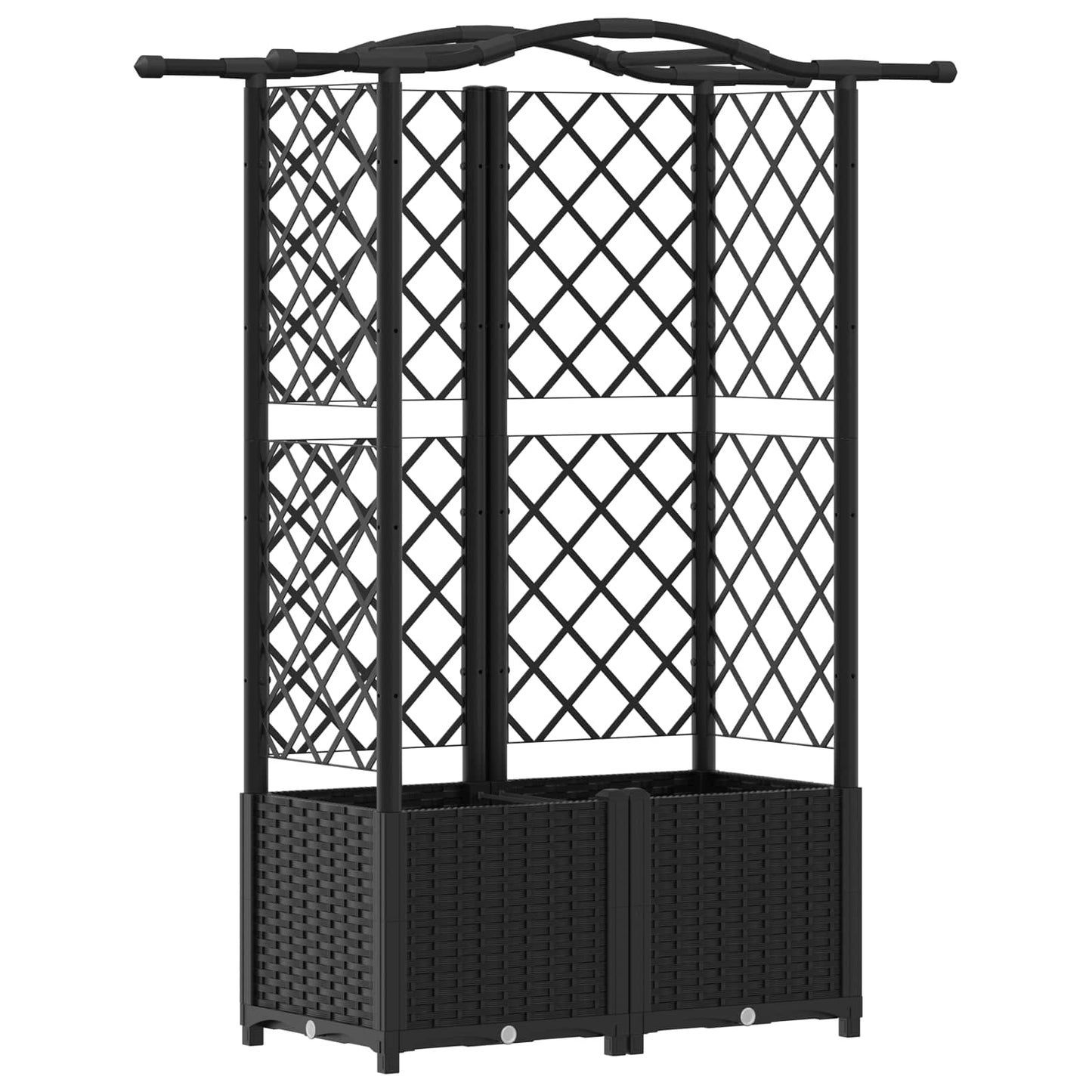 Letto Rialzato con Griglia e Tetto Nero 122 x 40 x 141 cm PP | homemem39