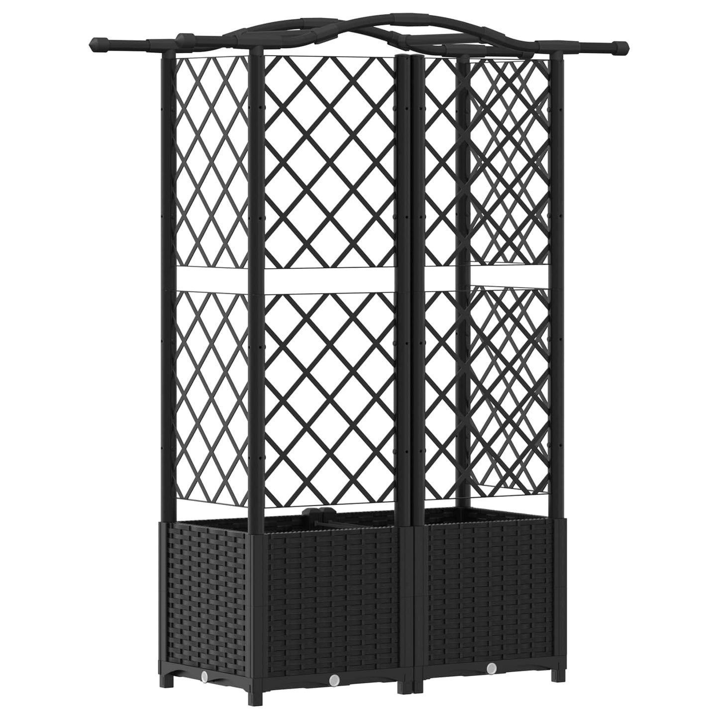 Letto Rialzato con Griglia e Tetto Nero 122 x 40 x 141 cm PP | homemem39