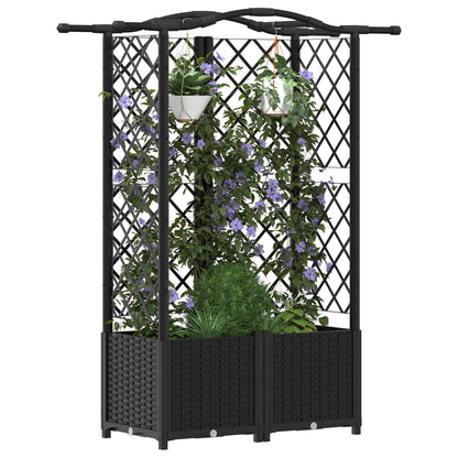 Letto Rialzato con Griglia e Tetto Nero 122 x 40 x 141 cm PP | homemem39