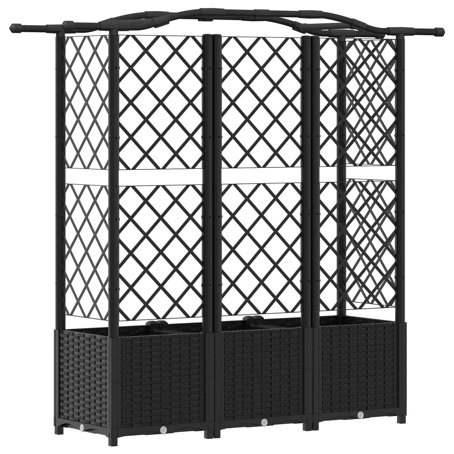 Letto Rialzato con Griglia e Tetto Nero 163 x 40 x 141 cm PP | homemem39