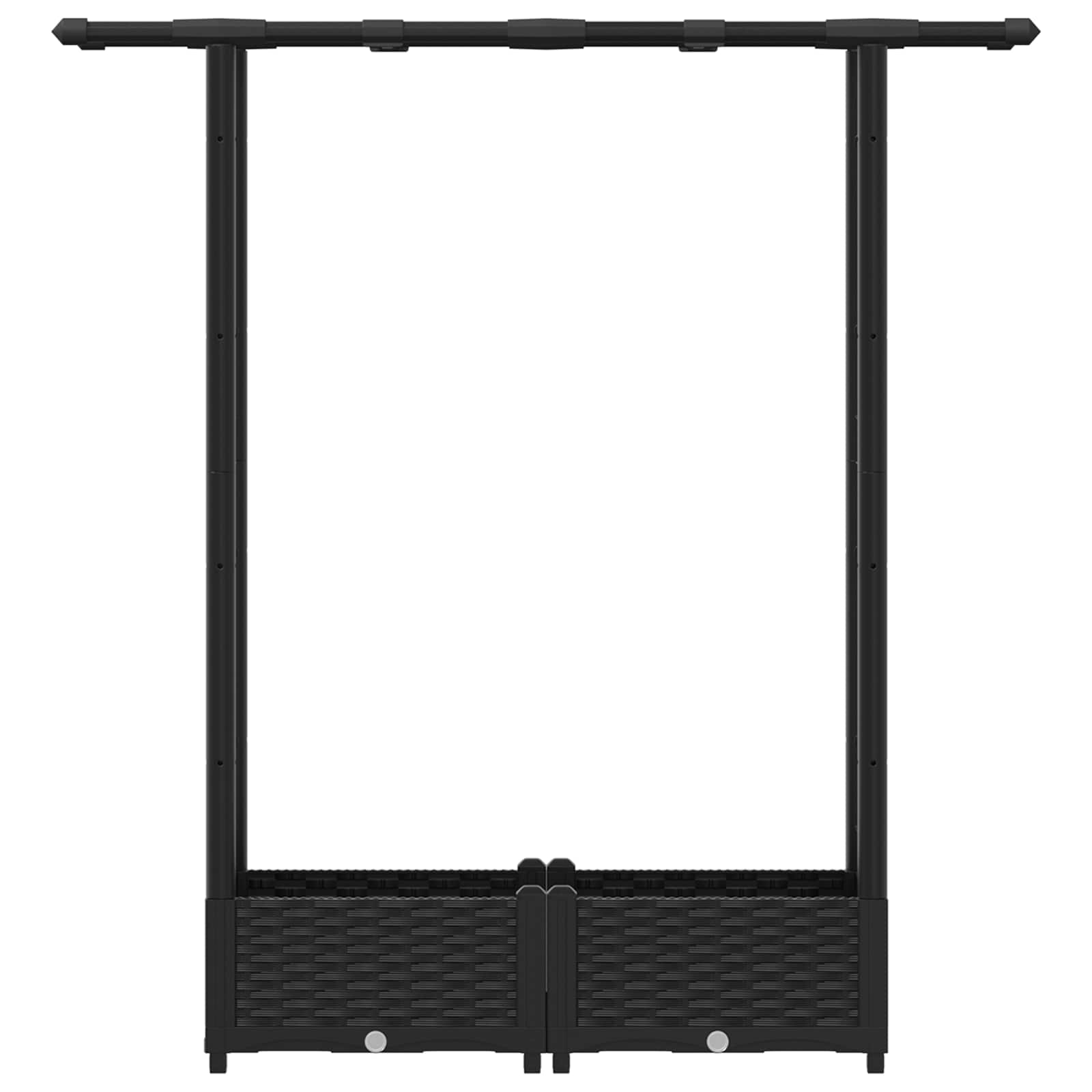 Letto Rialzato con Griglia e Tetto Nero 122,5 x 40 x 123 cm PP | homemem39