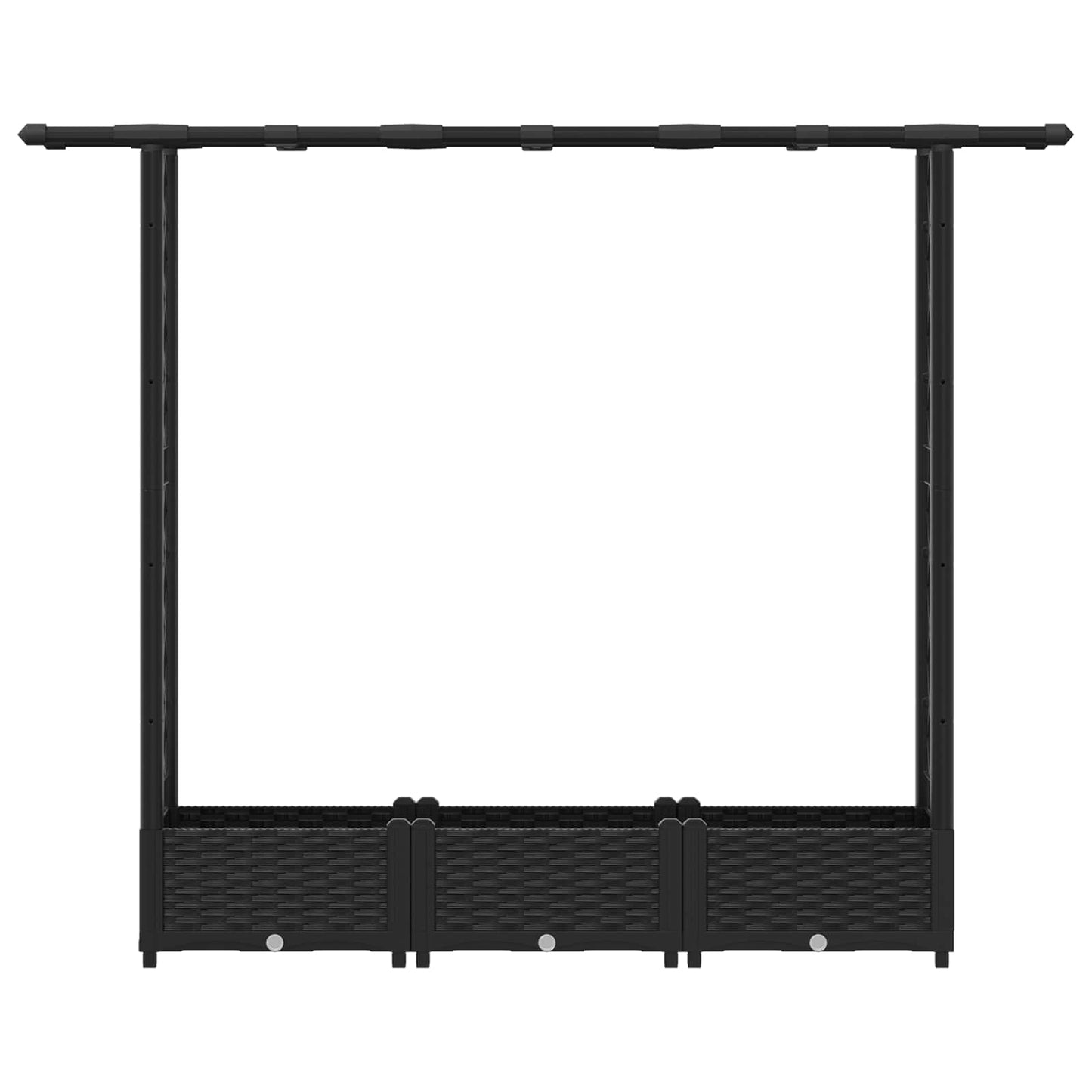 Letto Rialzato con Griglia e Tetto Nero 164 x 40 x 123 cm PP | homemem39