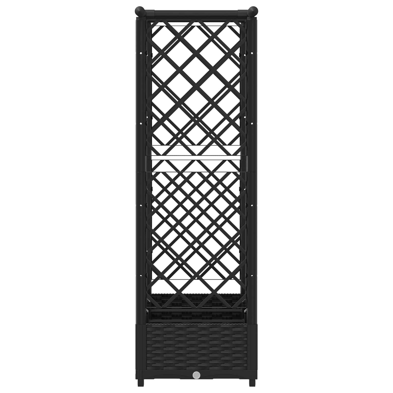 Letto Rialzato con Griglia e Tetto Nero 164 x 40 x 123 cm PP | homemem39