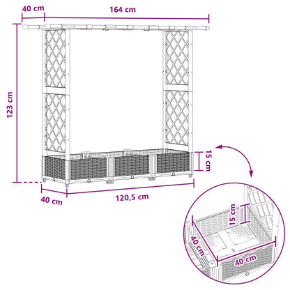 Letto Rialzato con Griglia e Tetto Nero 164 x 40 x 123 cm PP | homemem39