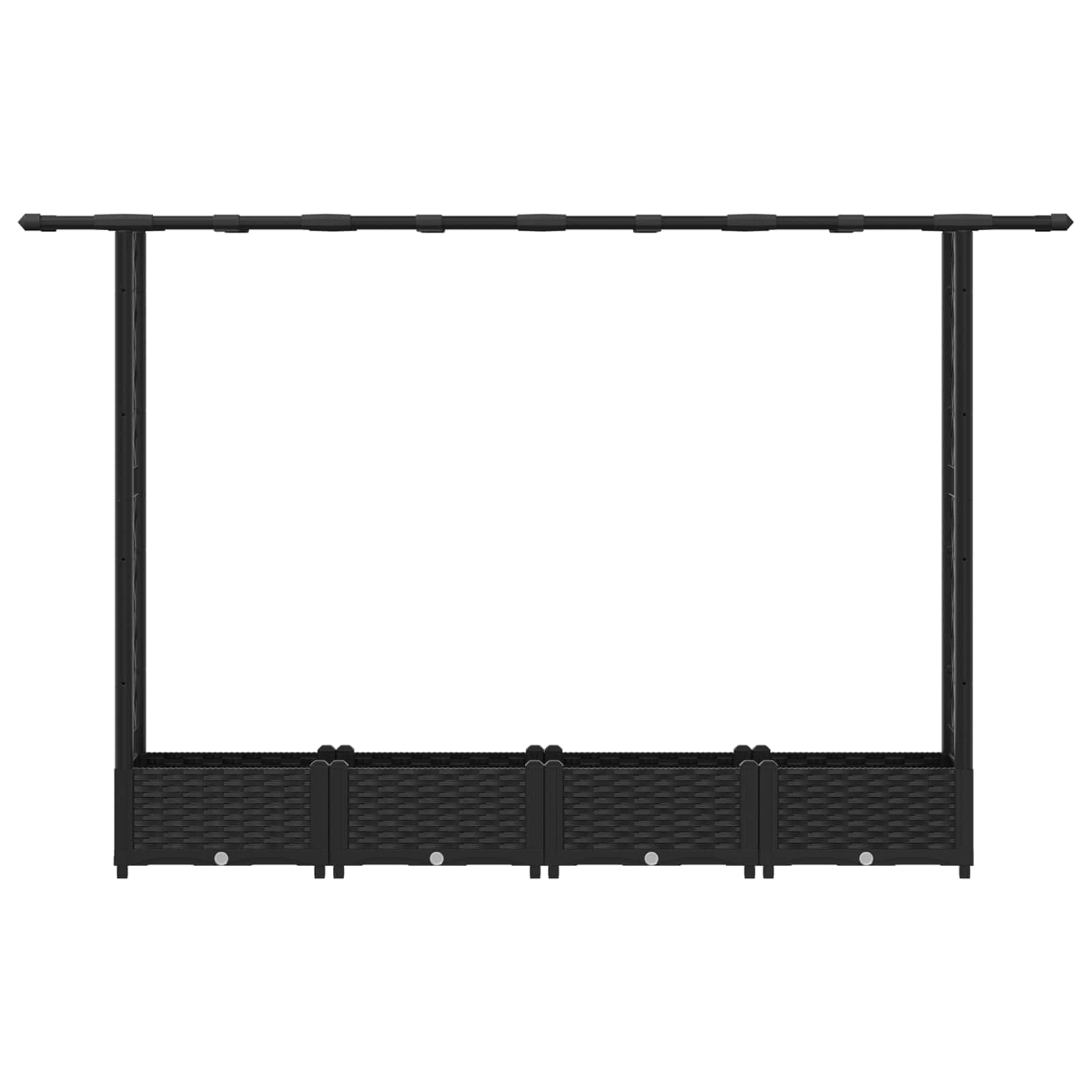Letto Rialzato con Griglia e Tetto Nero 203 x 40 x 123 cm PP | homemem39