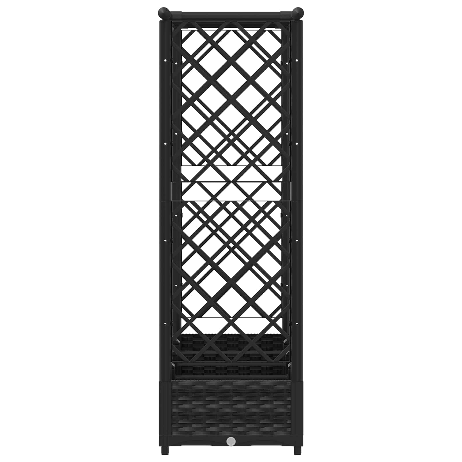 Letto Rialzato con Griglia e Tetto Nero 203 x 40 x 123 cm PP | homemem39