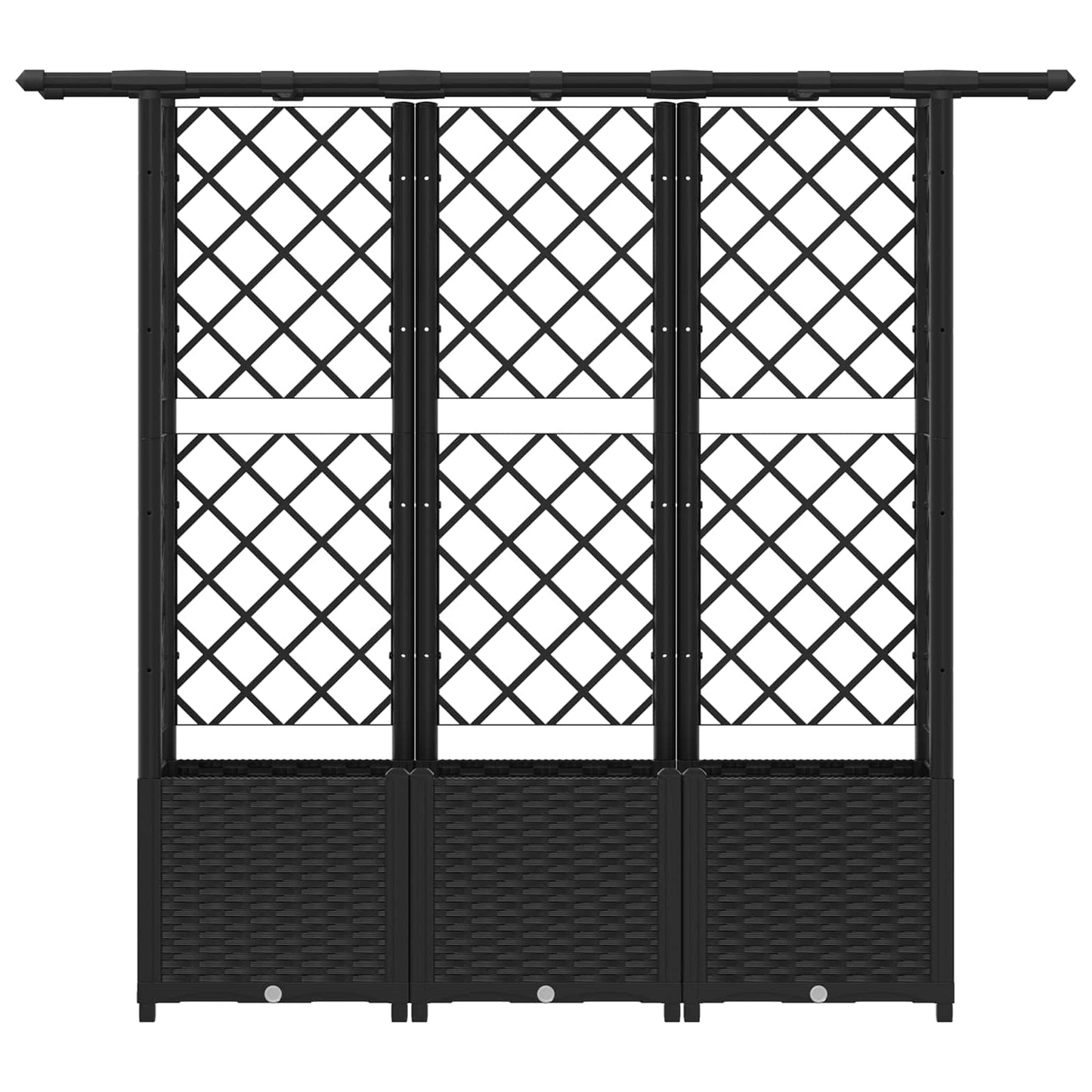 Letto Rialzato con Griglia e Tetto Nero 162,5 x 40 x 138 cm PP | homemem39