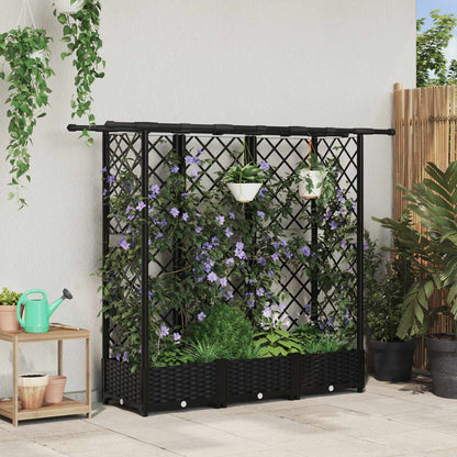 Letto Rialzato con Griglia e Tetto Nero 164 x 40 x 123 cm PP | homemem39