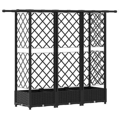 Letto Rialzato con Griglia e Tetto Nero 164 x 40 x 123 cm PP | homemem39