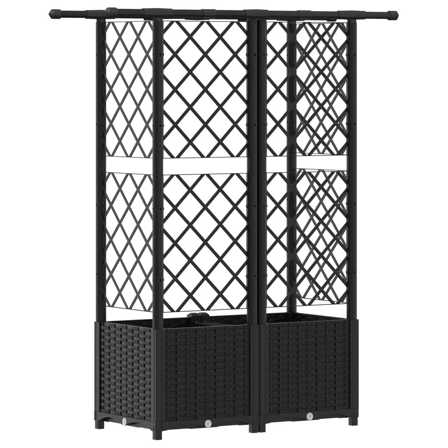 Letto Rialzato con Griglia e Tetto Nero 124 x 40 x 138 cm PP | homemem39