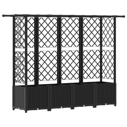 Letto Rialzato con Griglia e Tetto Nero 202 x 40 x 138 cm PP | homemem39