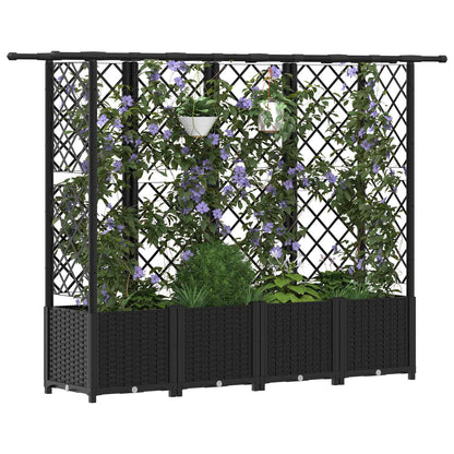 Letto Rialzato con Griglia e Tetto Nero 202 x 40 x 138 cm PP | homemem39