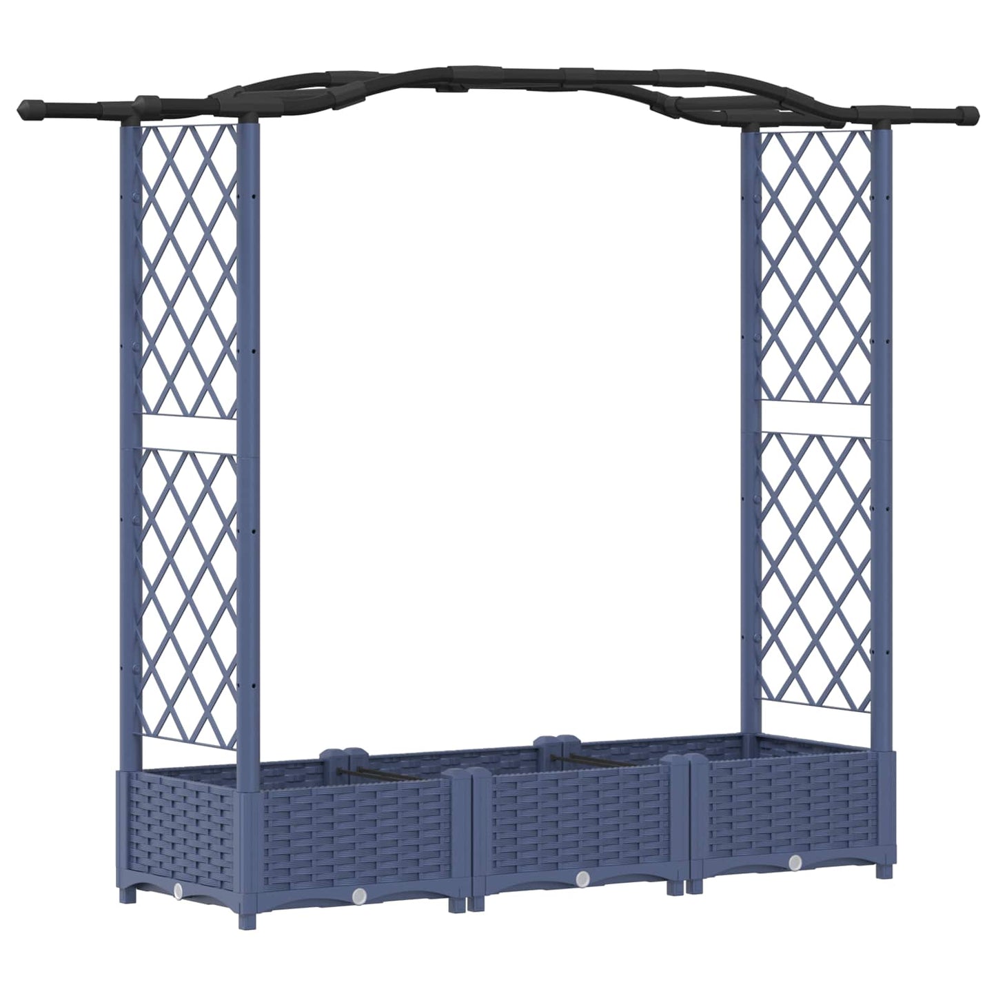 Letto Rialzato con Griglia e Tetto Grigio 169 x 40 x 125 cm PP | homemem39