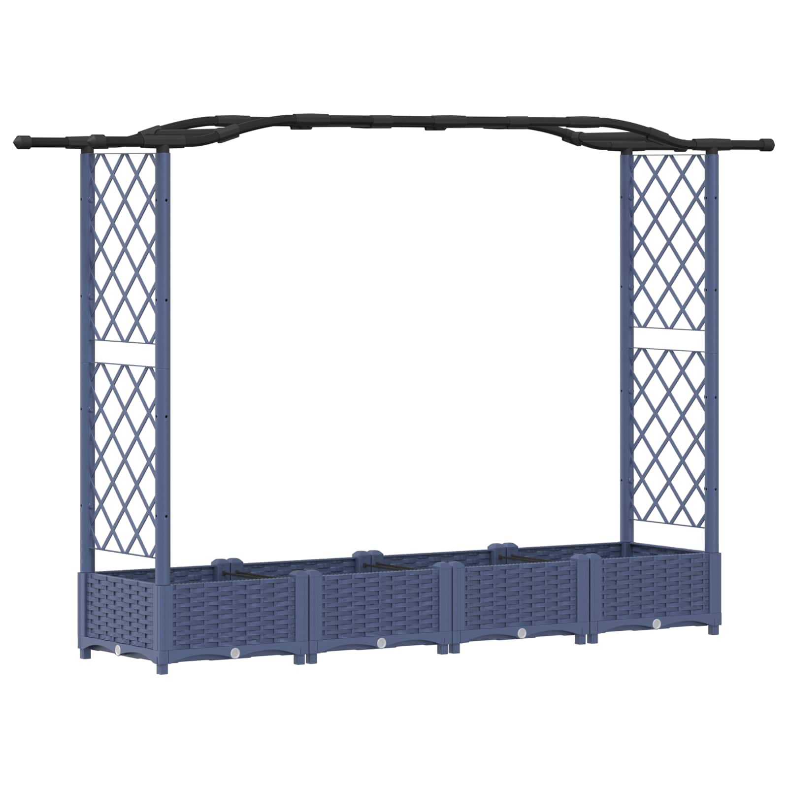 Letto Rialzato con Griglia e Tetto Grigio 207 x 40 x 126 cm PP | homemem39