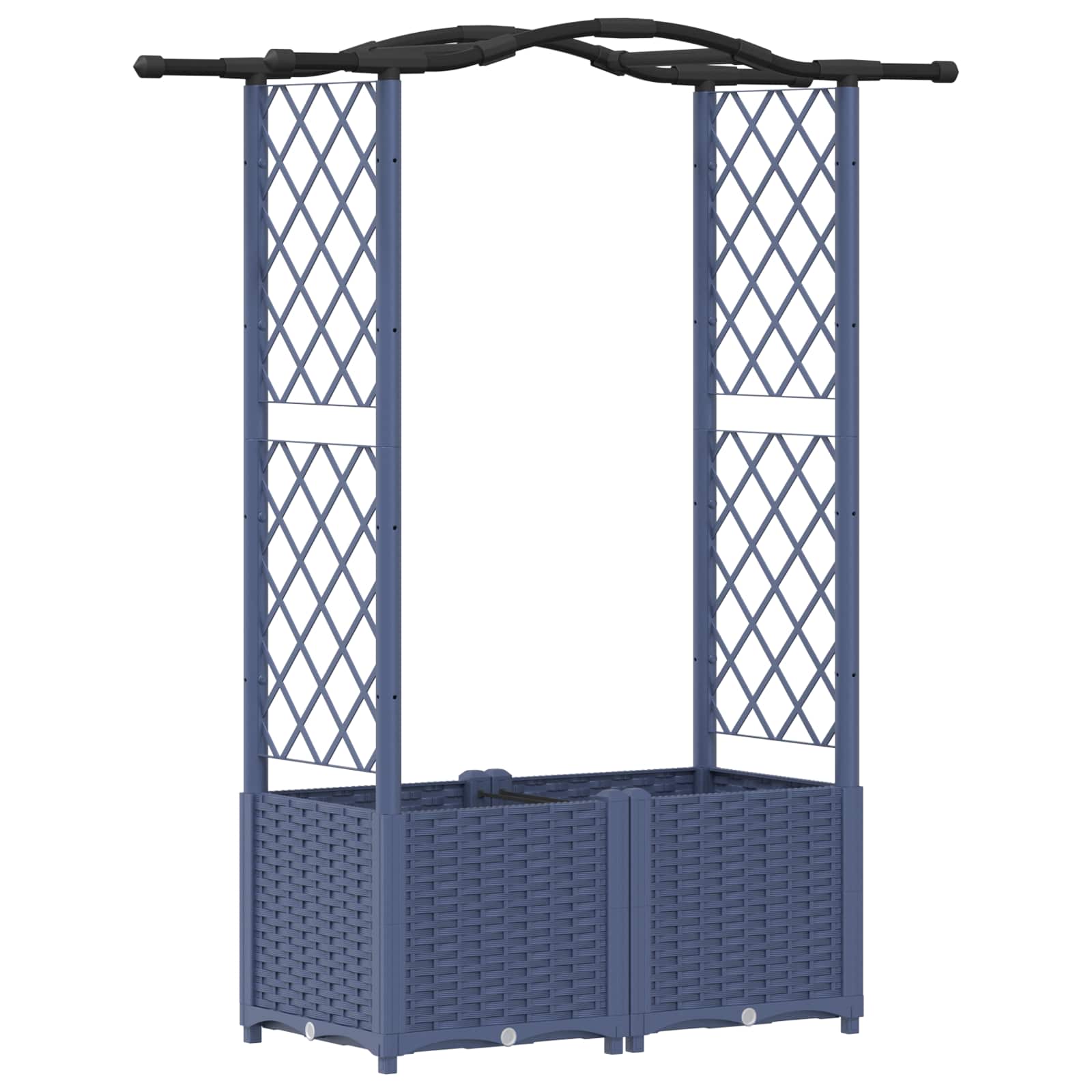 Letto Rialzato con Griglia e Tetto Grigio 125 x 40 x 138 cm PP | homemem39