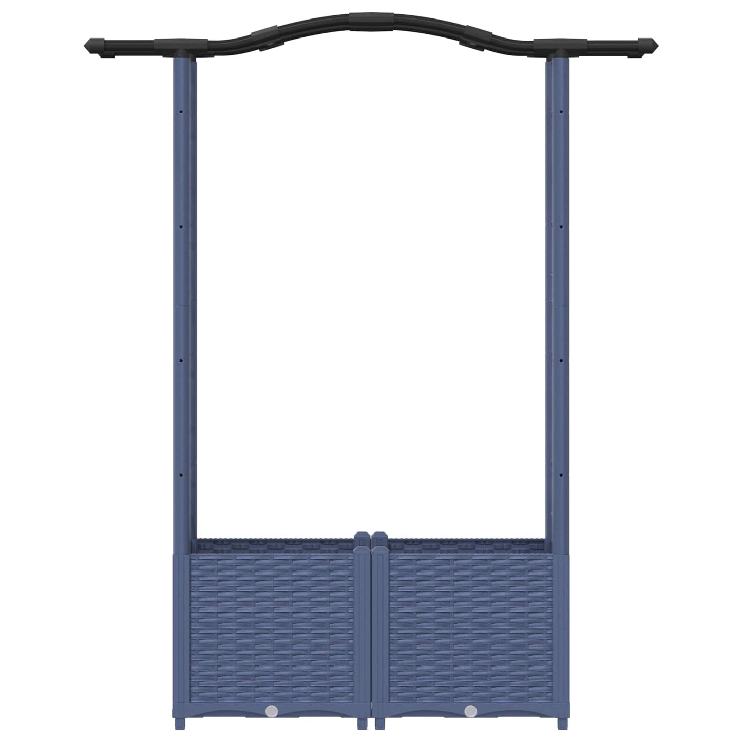 Letto Rialzato con Griglia e Tetto Grigio 125 x 40 x 138 cm PP | homemem39