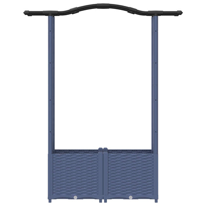 Letto Rialzato con Griglia e Tetto Grigio 125 x 40 x 138 cm PP | homemem39