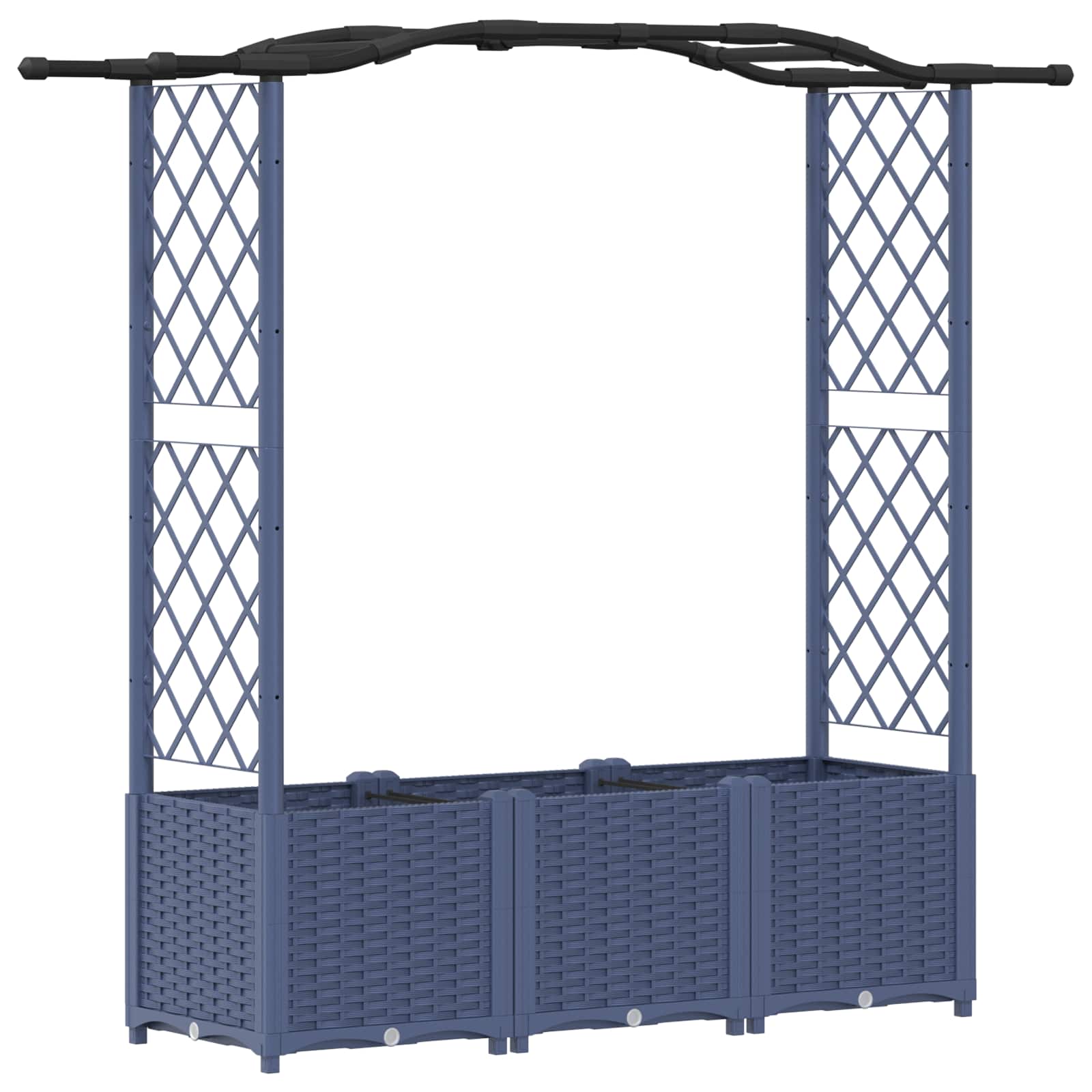 Letto Rialzato con Griglia e Tetto Grigio 164 x 40 x 142 cm PP | homemem39