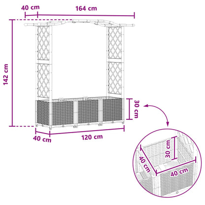 Letto Rialzato con Griglia e Tetto Grigio 164 x 40 x 142 cm PP | homemem39