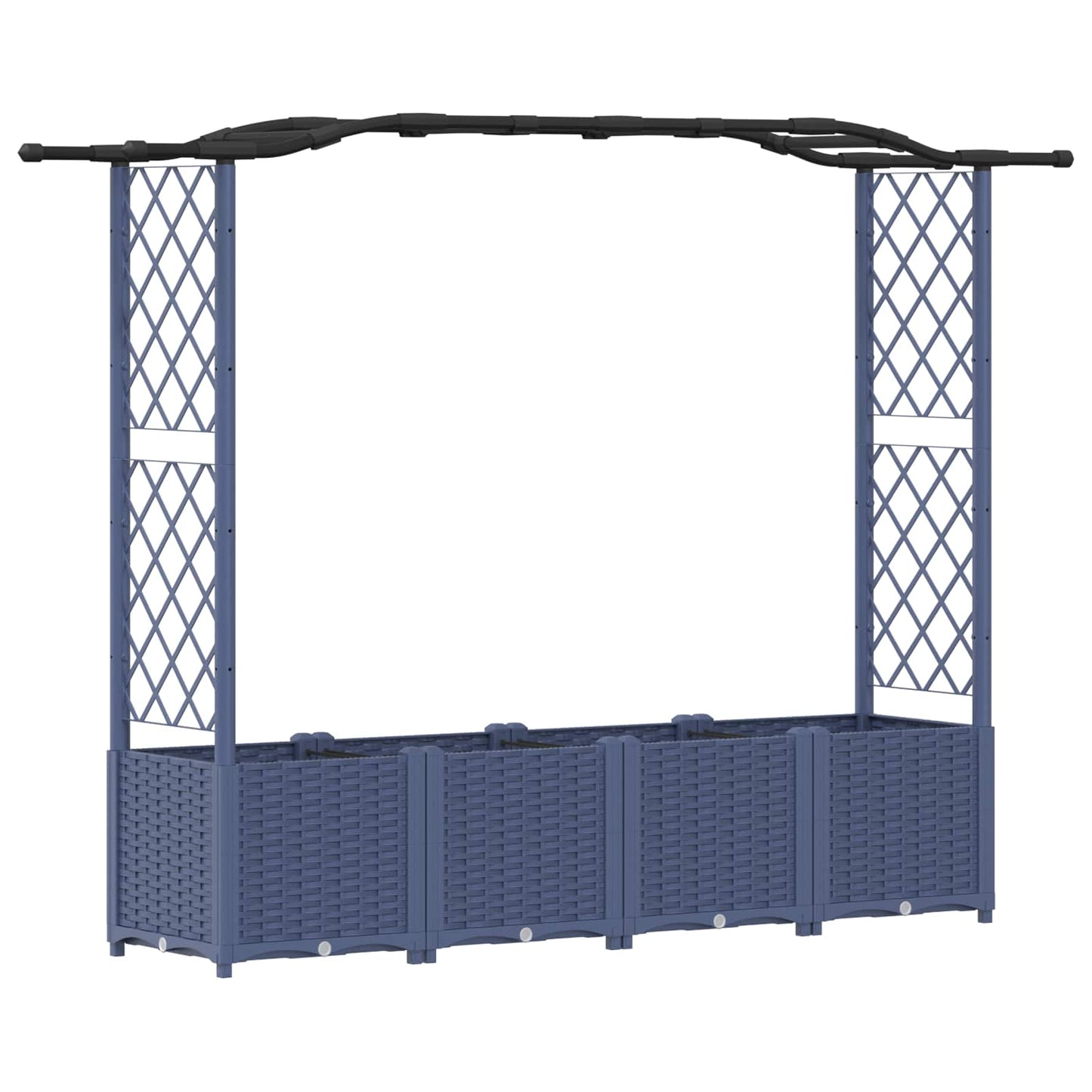 Letto Rialzato con Griglia e Tetto Grigio 204 x 40 x 141 cm PP | homemem39