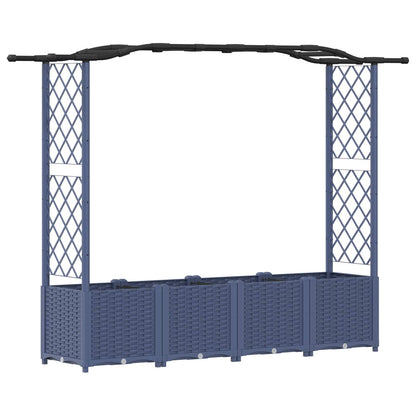 Letto Rialzato con Griglia e Tetto Grigio 204 x 40 x 141 cm PP | homemem39