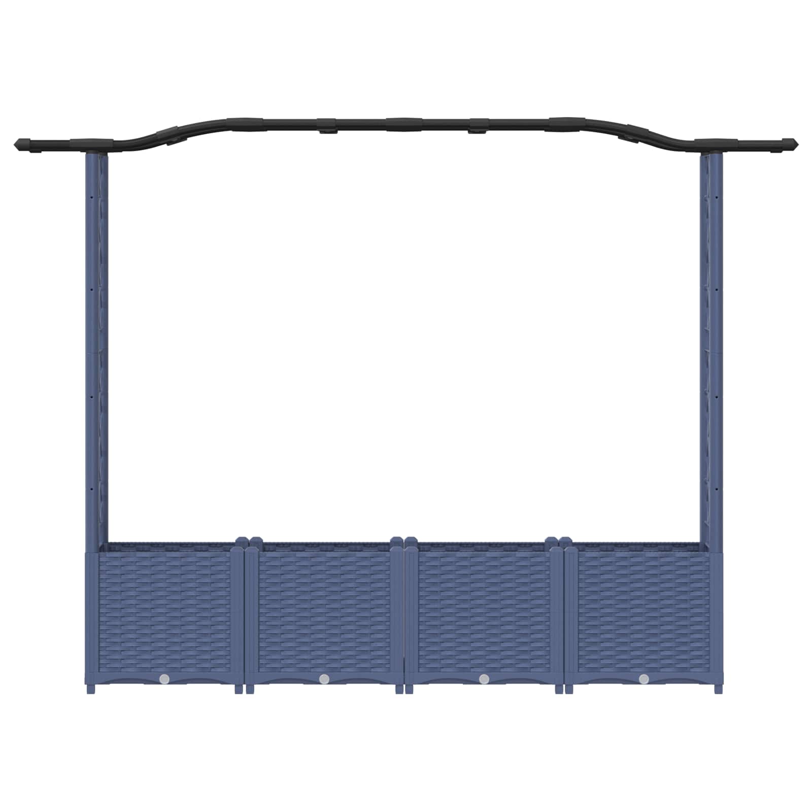 Letto Rialzato con Griglia e Tetto Grigio 204 x 40 x 141 cm PP | homemem39