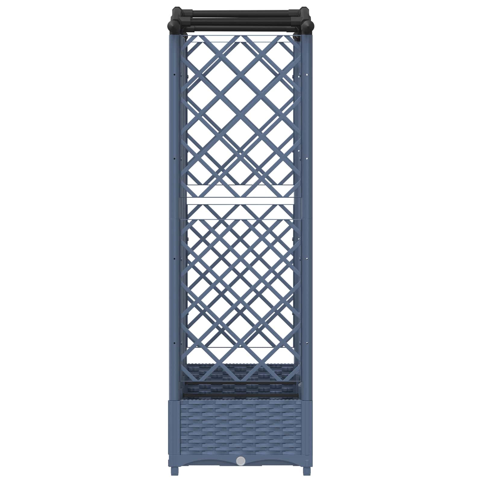Letto Rialzato con Griglia e Tetto Grigio 163 x 40 x 126 cm PP | homemem39