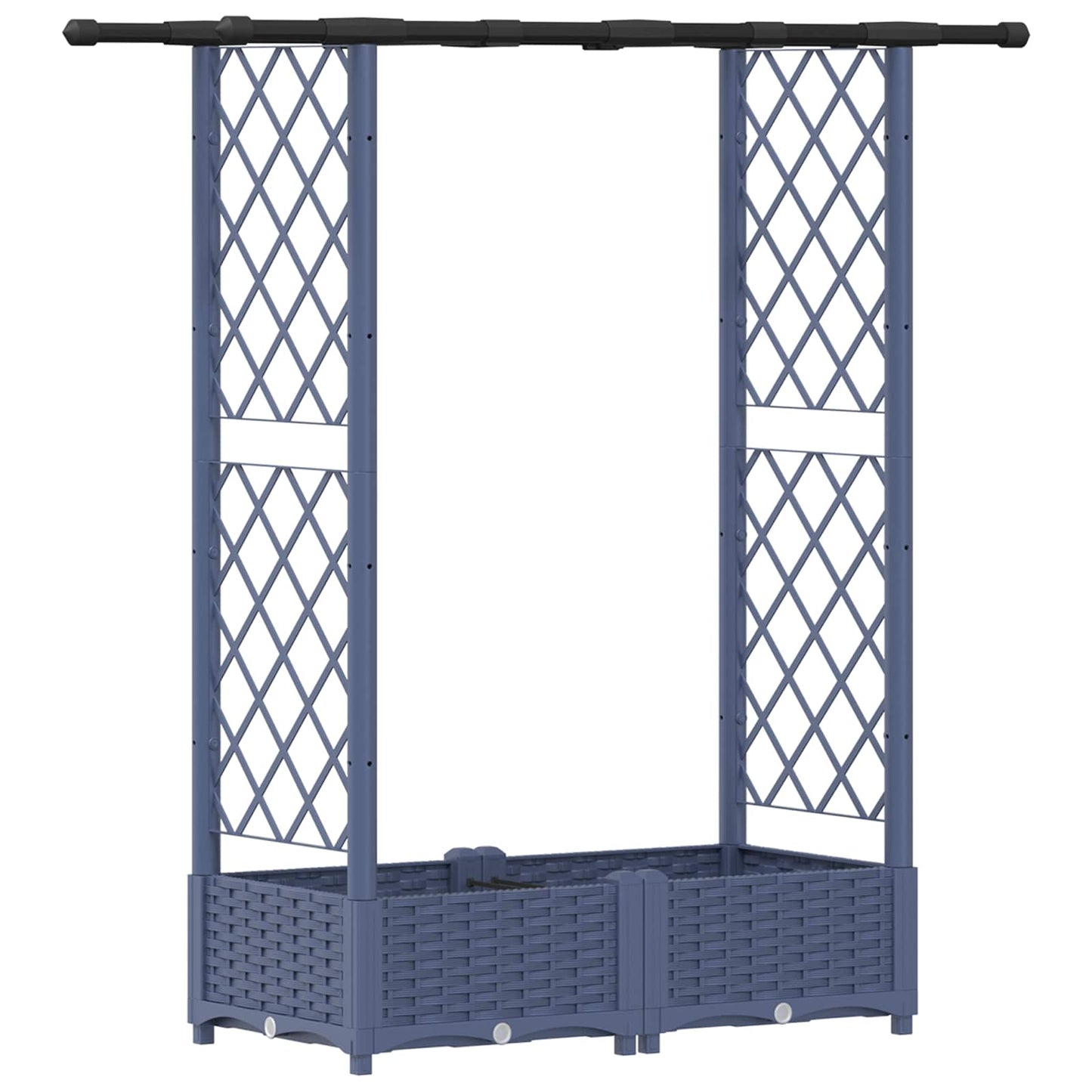 Letto Rialzato con Griglia e Tetto Grigio 122,5 x 40 x 123 cm | homemem39