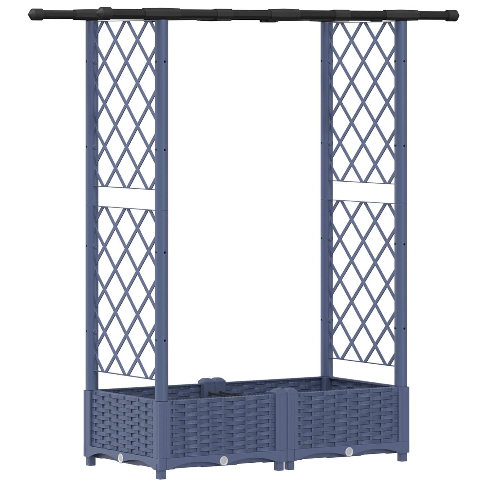 Letto Rialzato con Griglia e Tetto Grigio 122,5 x 40 x 123 cm | homemem39