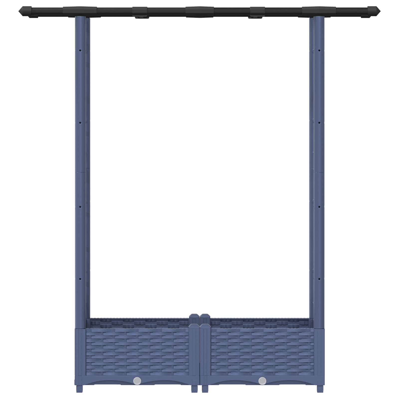 Letto Rialzato con Griglia e Tetto Grigio 122,5 x 40 x 123 cm | homemem39