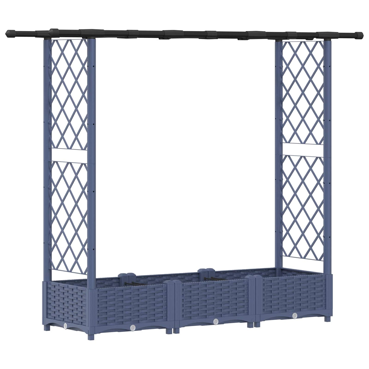 Letto Rialzato con Griglia e Tetto Grigio 164 x 40 x 123 cm PP | homemem39
