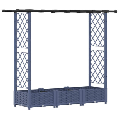 Letto Rialzato con Griglia e Tetto Grigio 164 x 40 x 123 cm PP | homemem39