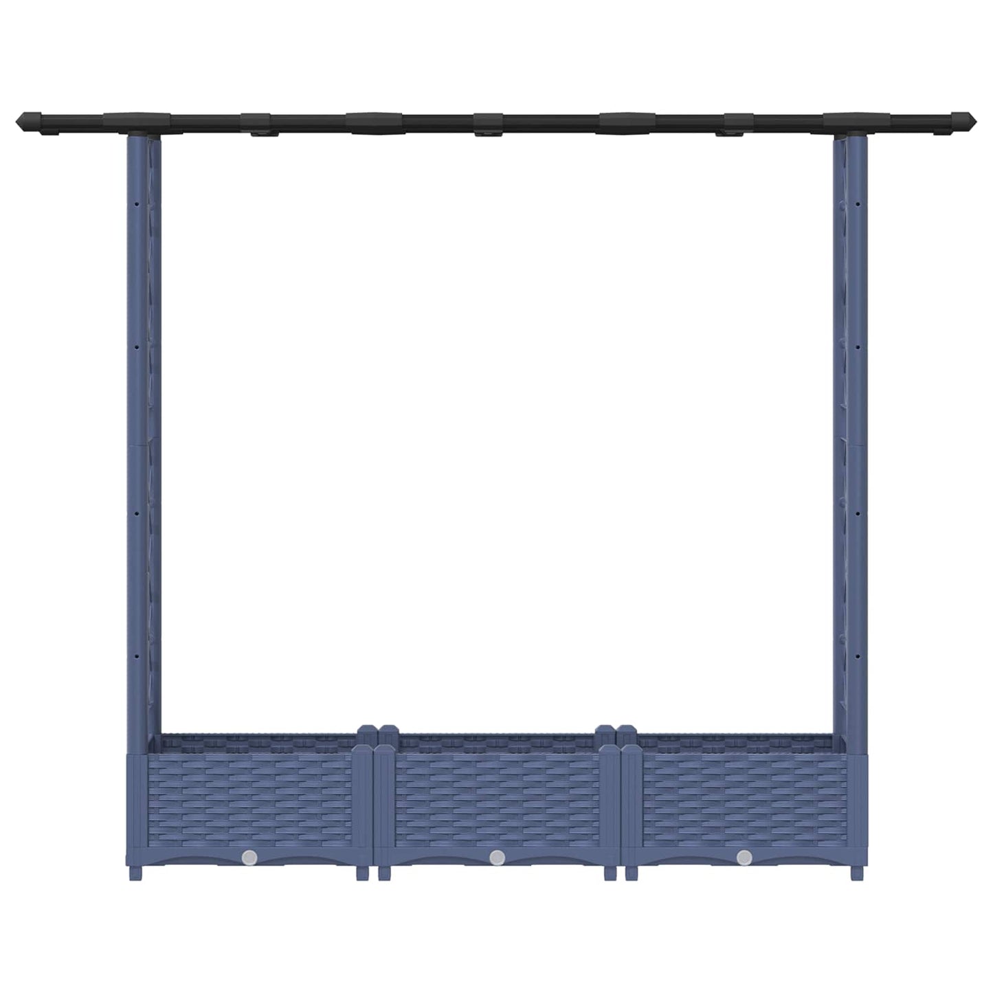 Letto Rialzato con Griglia e Tetto Grigio 164 x 40 x 123 cm PP | homemem39