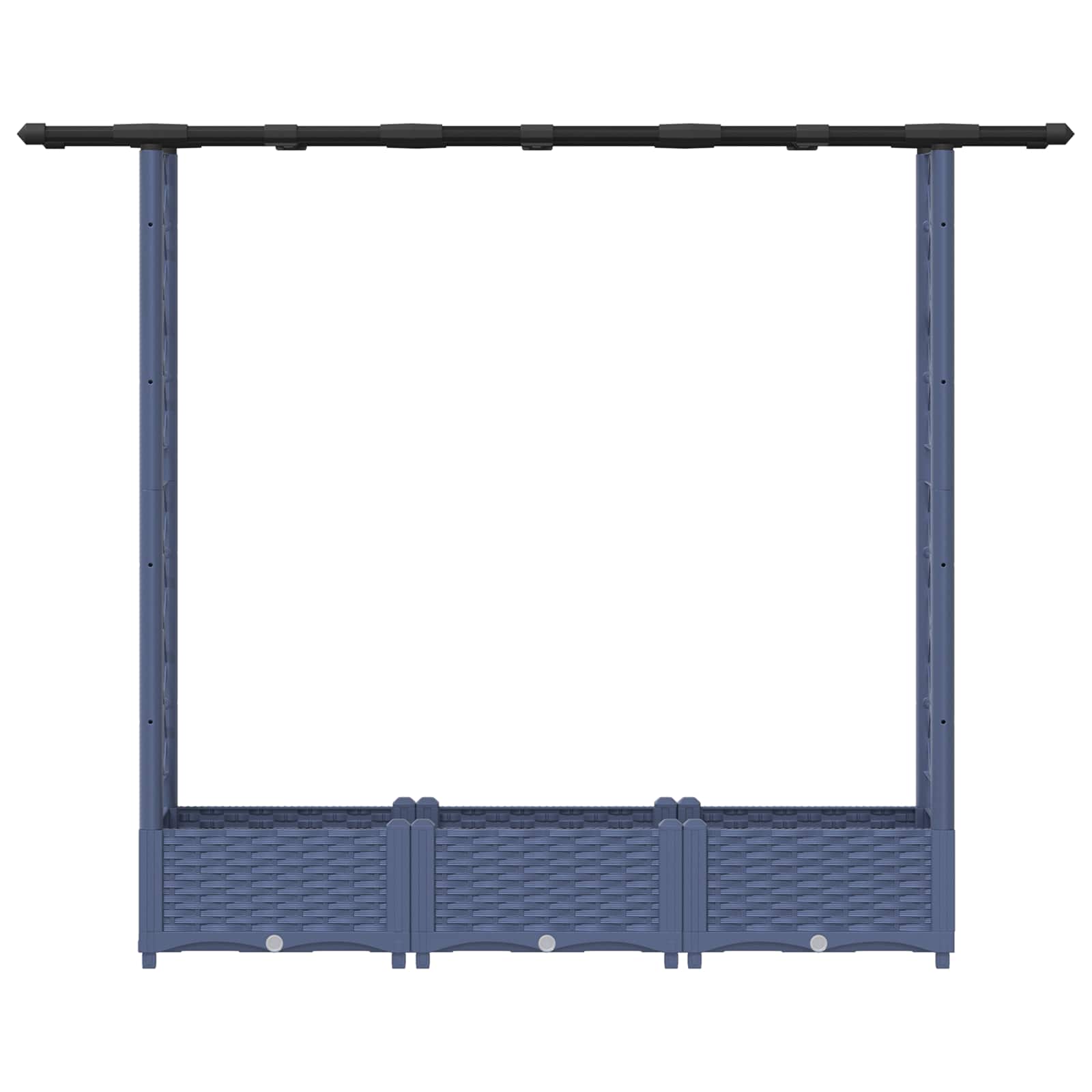 Letto Rialzato con Griglia e Tetto Grigio 164 x 40 x 123 cm PP | homemem39