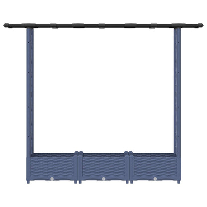 Letto Rialzato con Griglia e Tetto Grigio 164 x 40 x 123 cm PP | homemem39