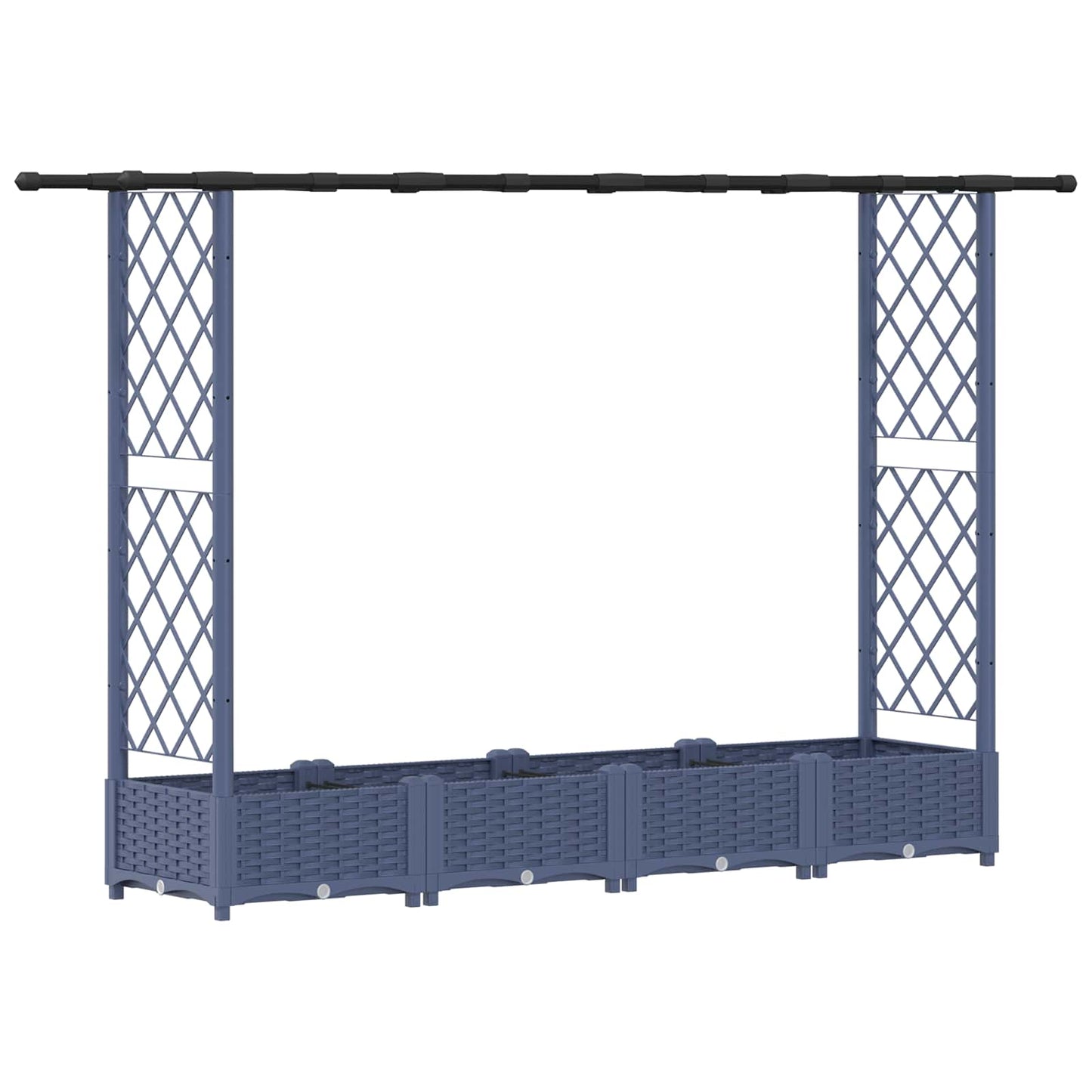 Letto Rialzato con Griglia e Tetto Grigio 203 x 40 x 123 cm PP | homemem39