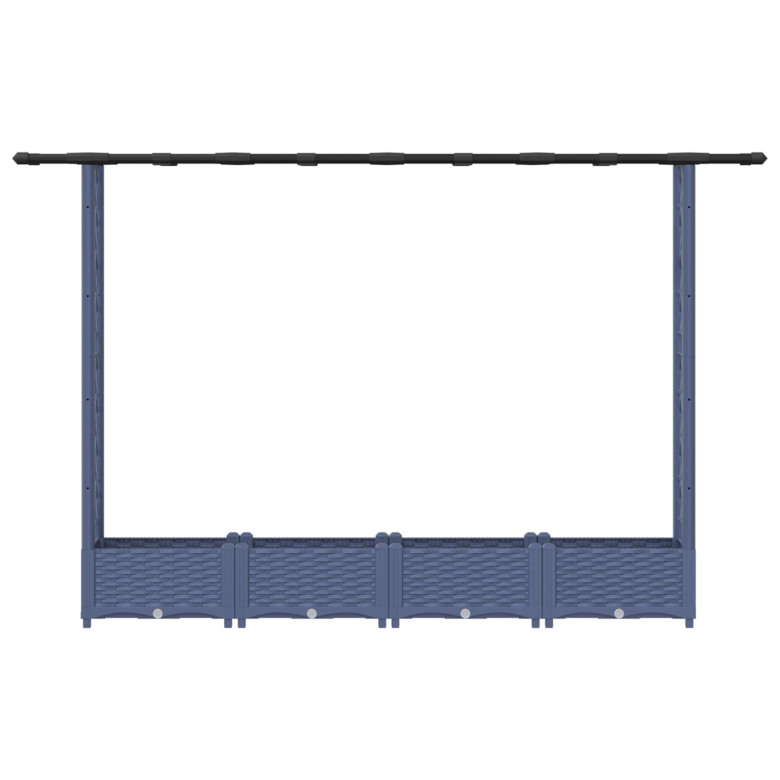 Letto Rialzato con Griglia e Tetto Grigio 203 x 40 x 123 cm PP | homemem39