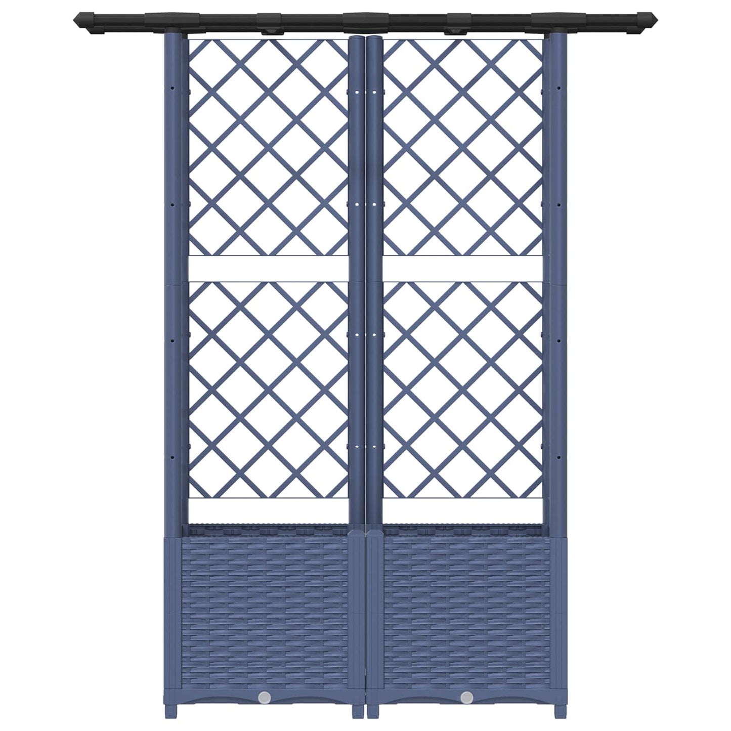 Letto Rialzato con Griglia e Tetto Grigio 124,5 x 40 x 138 cm | homemem39