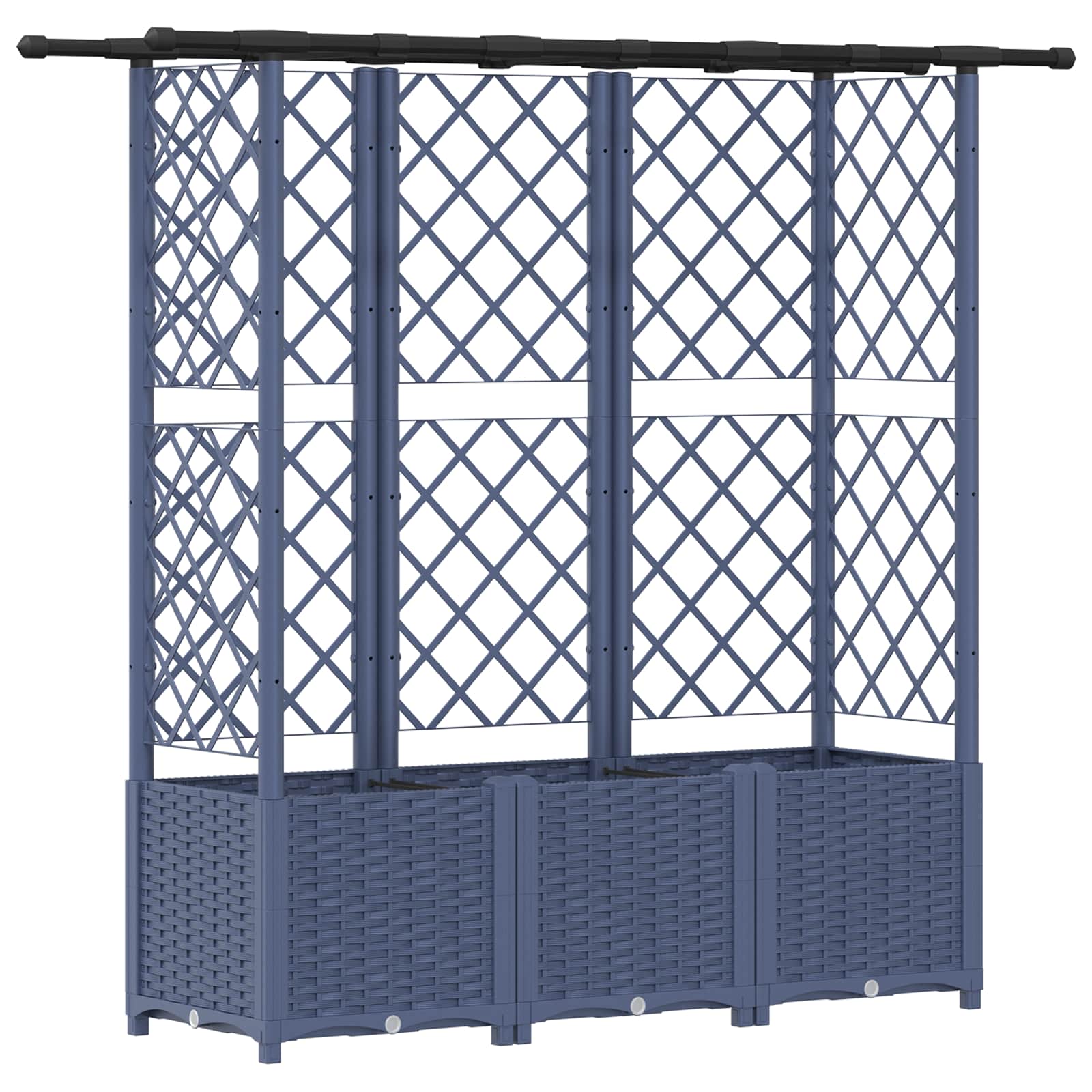 Letto Rialzato con Griglia e Tetto Grigio 162,5 x 40 x 138 cm | homemem39