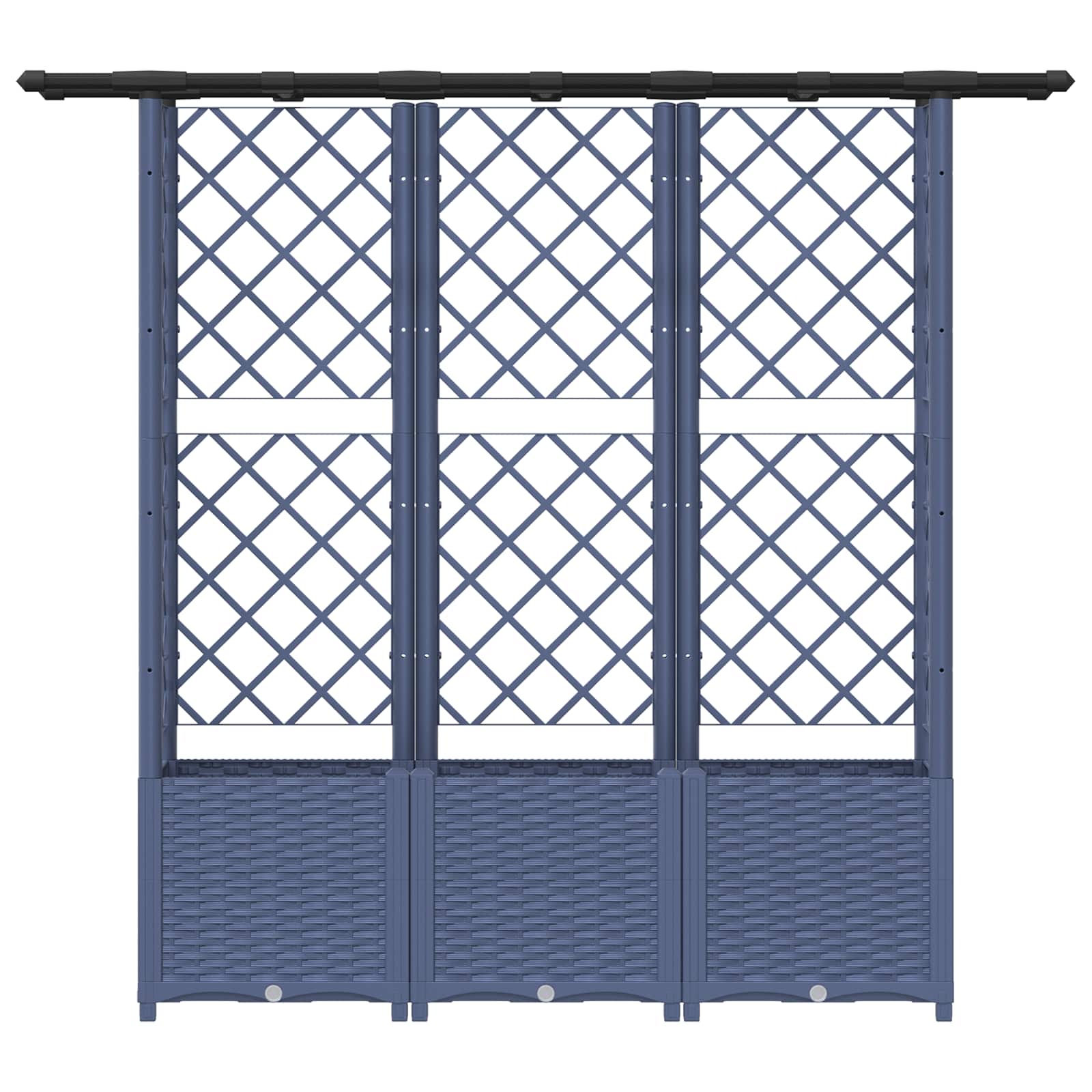 Letto Rialzato con Griglia e Tetto Grigio 162,5 x 40 x 138 cm | homemem39