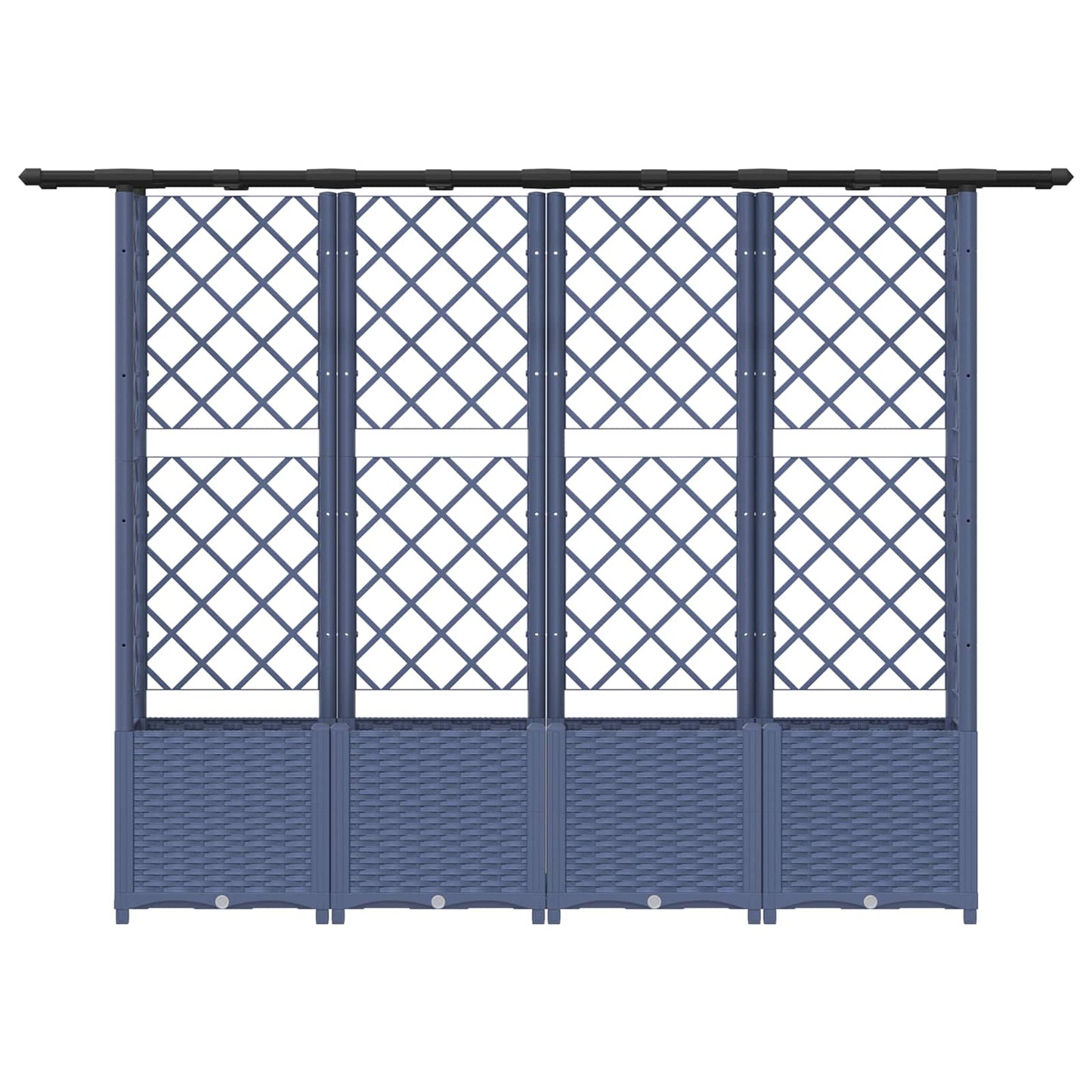 Letto Rialzato con Griglia e Tetto Grigio 203 x 40 x 138 cm PP | homemem39
