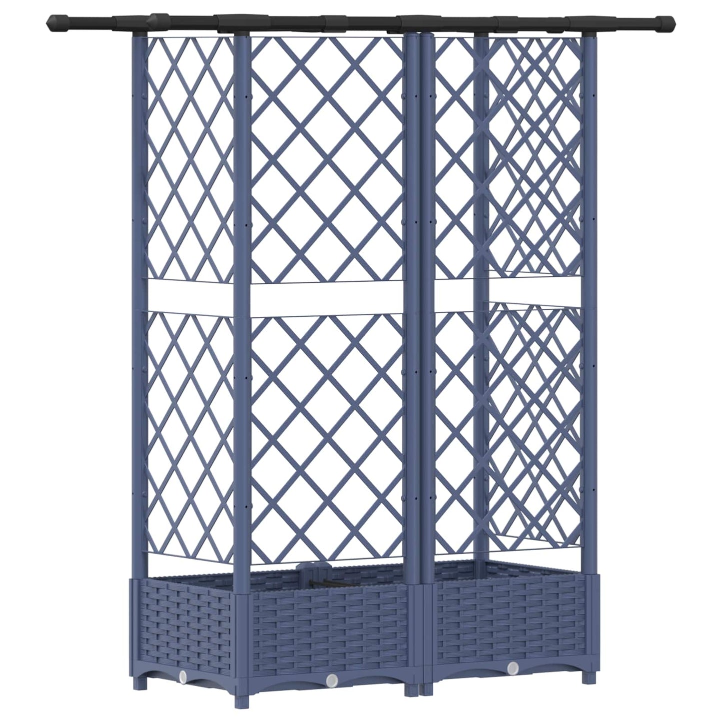 Letto Rialzato con Griglia e Tetto Grigio 124 x 40 x 123 cm PP | homemem39