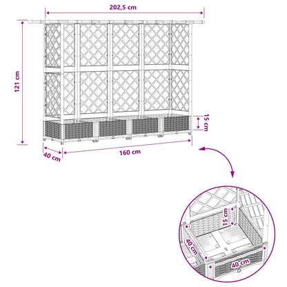 Letto Rialzato con Griglia e Tetto Grigio 202,5 x 40 x 123 cm | homemem39