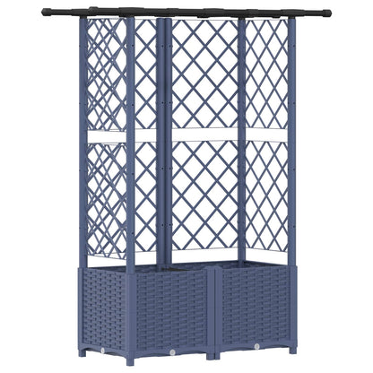 Letto Rialzato con Griglia e Tetto Grigio 124 x 40 x 138 cm PP | homemem39