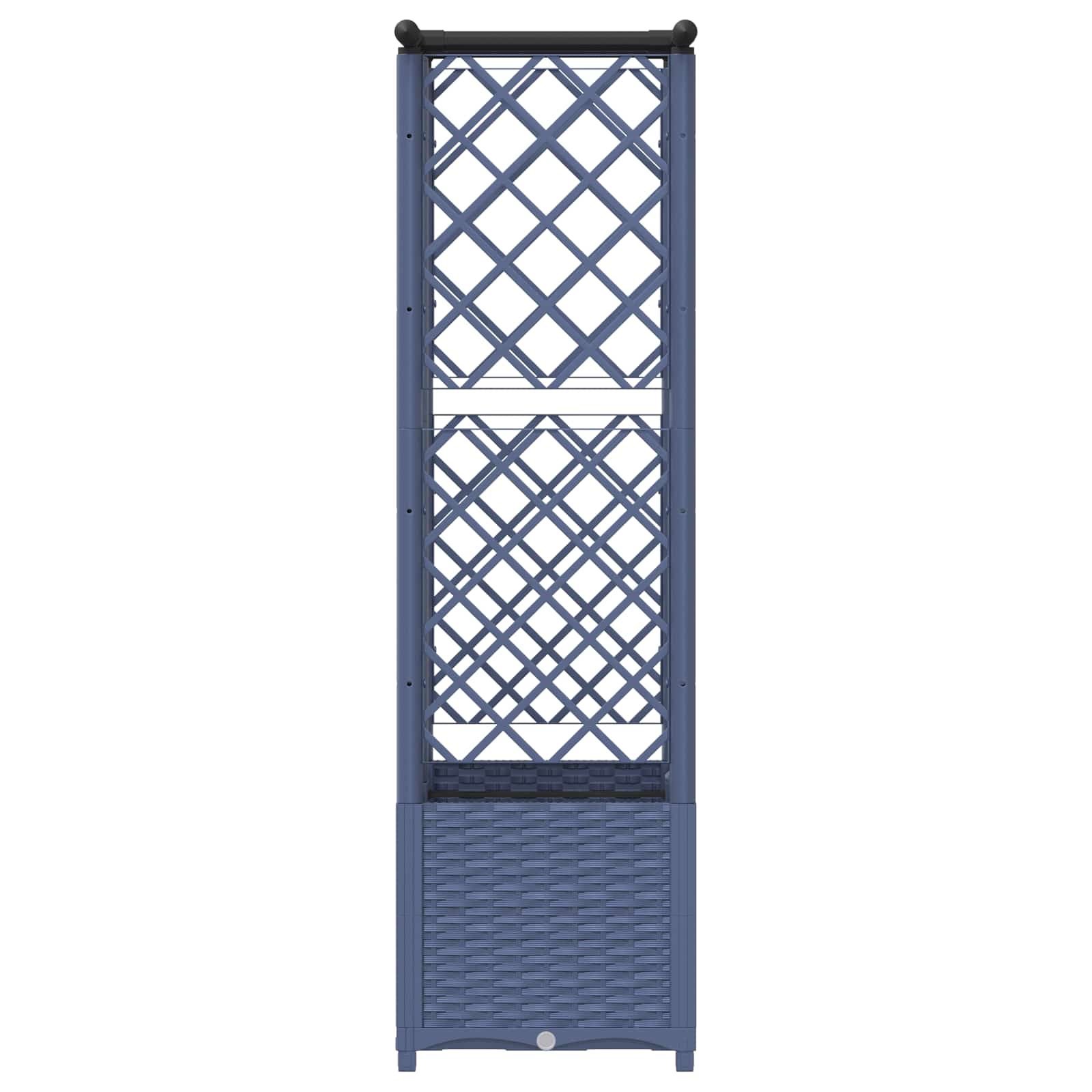 Letto Rialzato con Griglia e Tetto Grigio 124 x 40 x 138 cm PP | homemem39